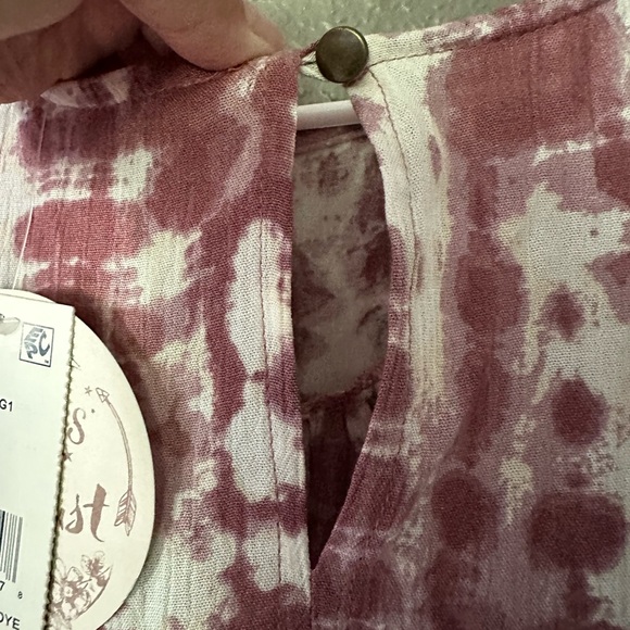Womens Gypsies & Moondust Tie-dye Top Blouse Boho Shirt Size L Pink & White NWT - Picture 10 of 10